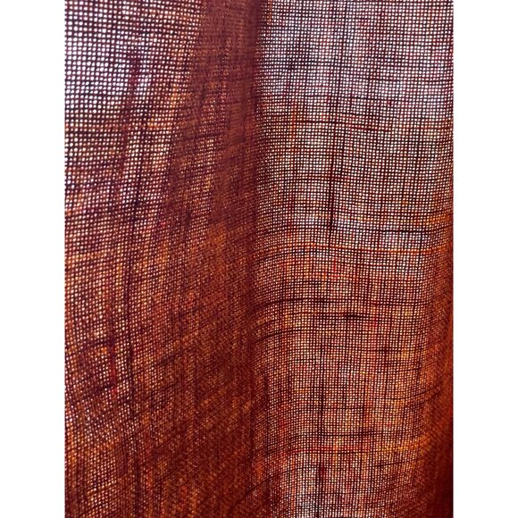 Vintage 70s pleated curtain, burnt orange/brick red thick woven, single panel - Picture 3 of 10